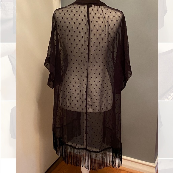 Black Chiffon Wrap or Coverup - Picture 3 of 5